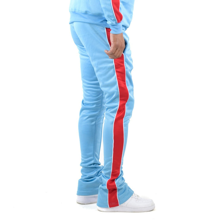 Trillest Stacked Track Pants - Sky\Red