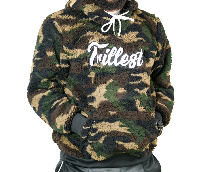 Trillest Script Camo Teddy Hoodie (Unisex)