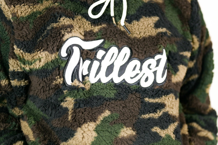 Trillest Script Camo Teddy Hoodie (Unisex)