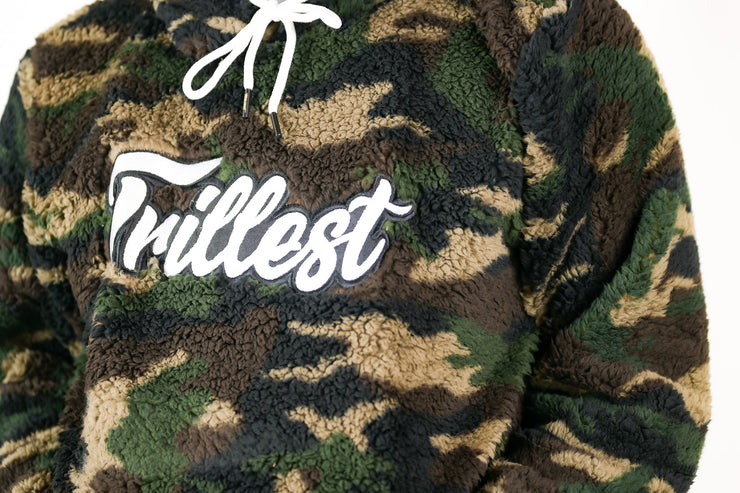 Trillest Script Camo Teddy Hoodie (Unisex)