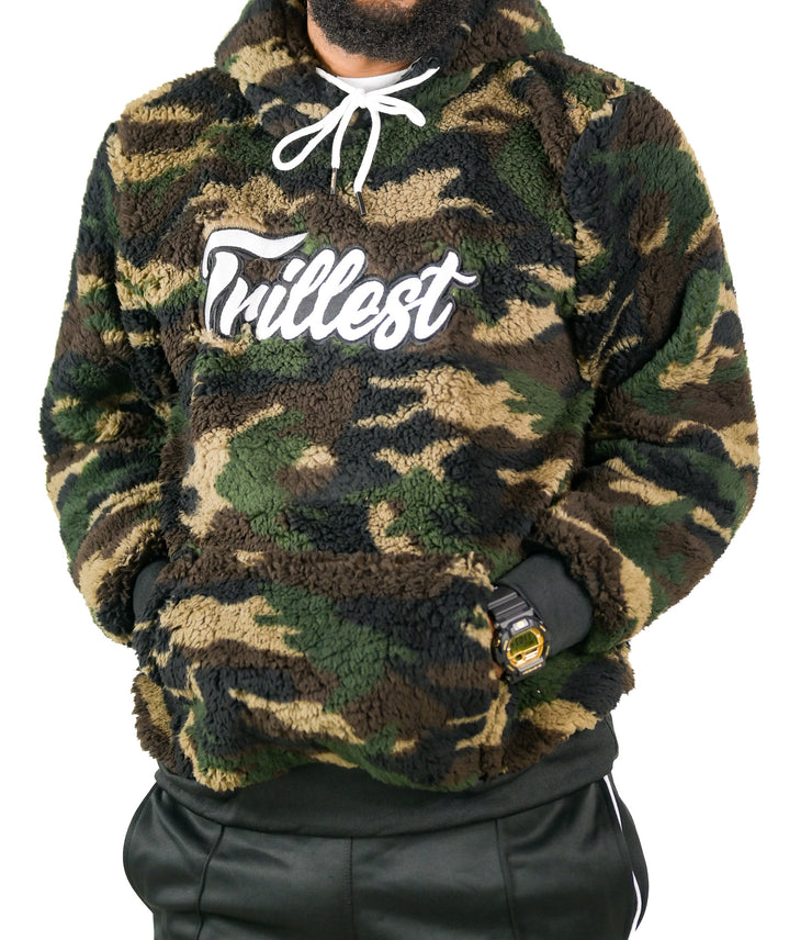 Trillest Script Camo Teddy Hoodie (Unisex)