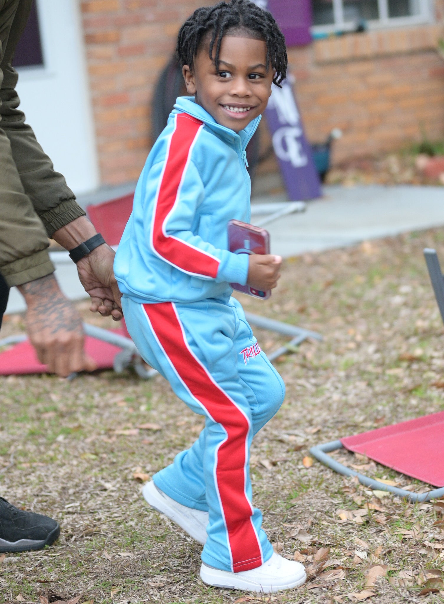 Little Kids Tracksuit - Sky\Red