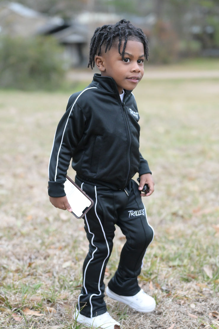 Little Kids Stacked Tracksuit - Black\White