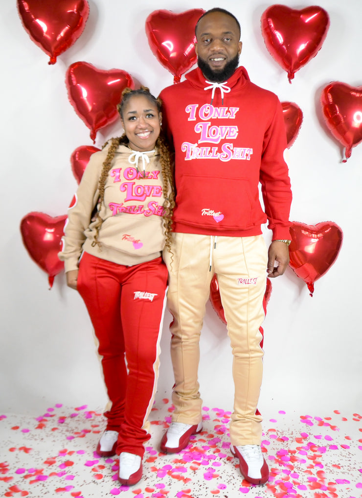 Trillest Love Hoodie - Red w/ Pink/Cream