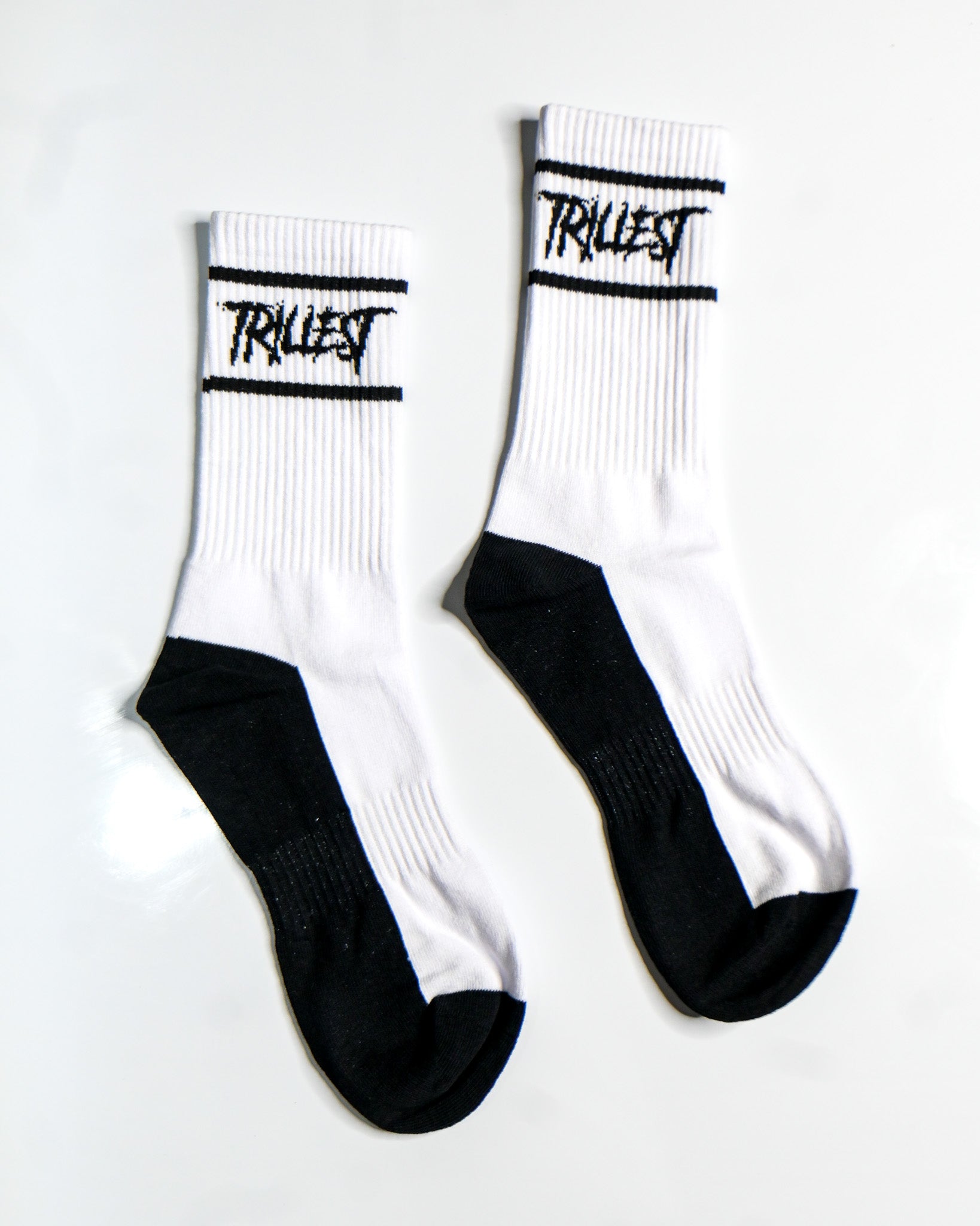 Two Stripe Logo Socks - White/Black