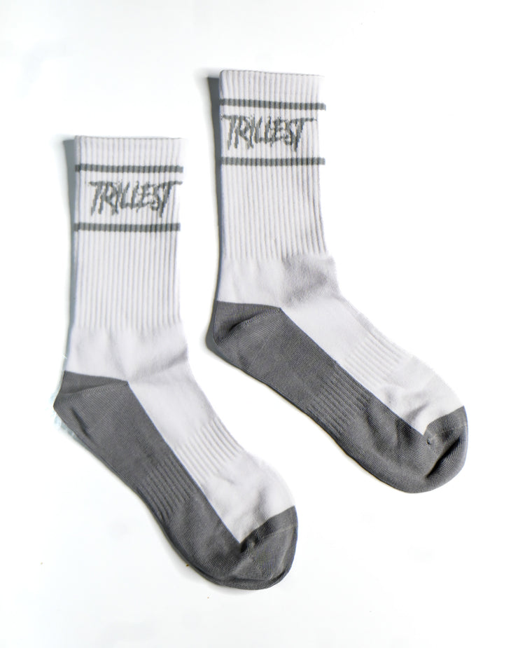 Two Stripe Logo Socks - White/Gray