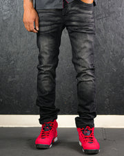 Black Stone Washed Jeans