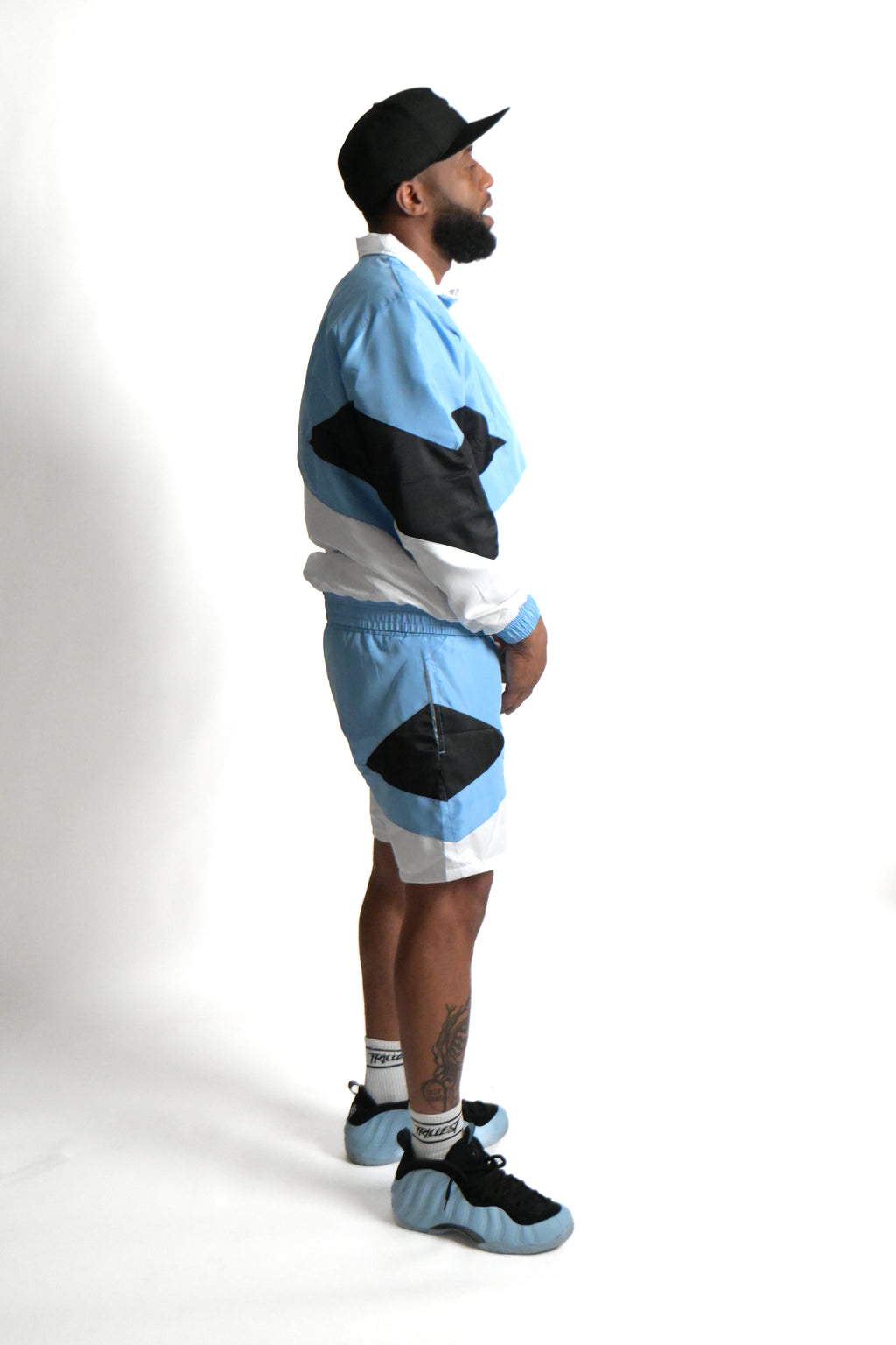 Panel Windbreaker Jacket - Sky\Black\White