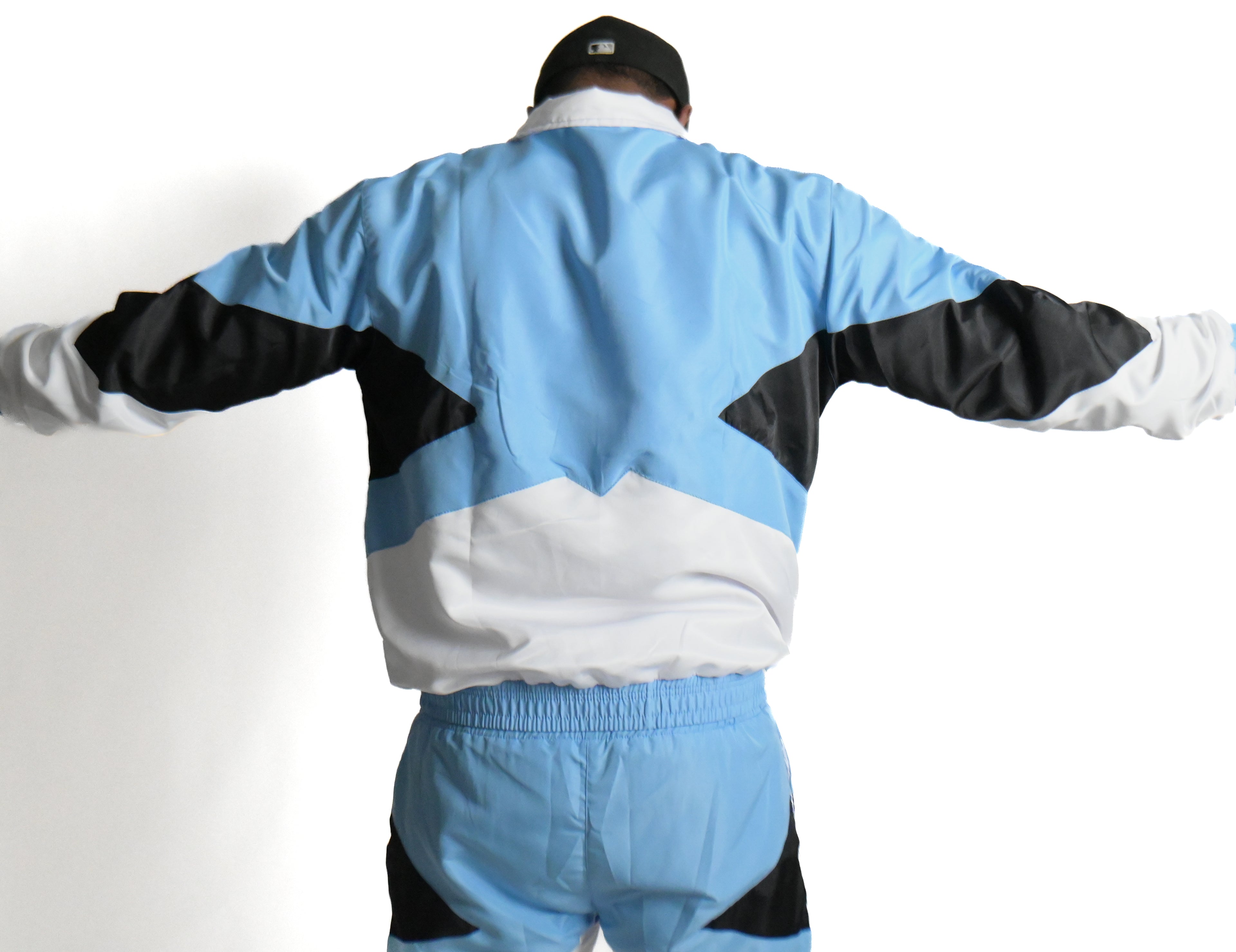 Panel Windbreaker Jacket - Sky\Black\White