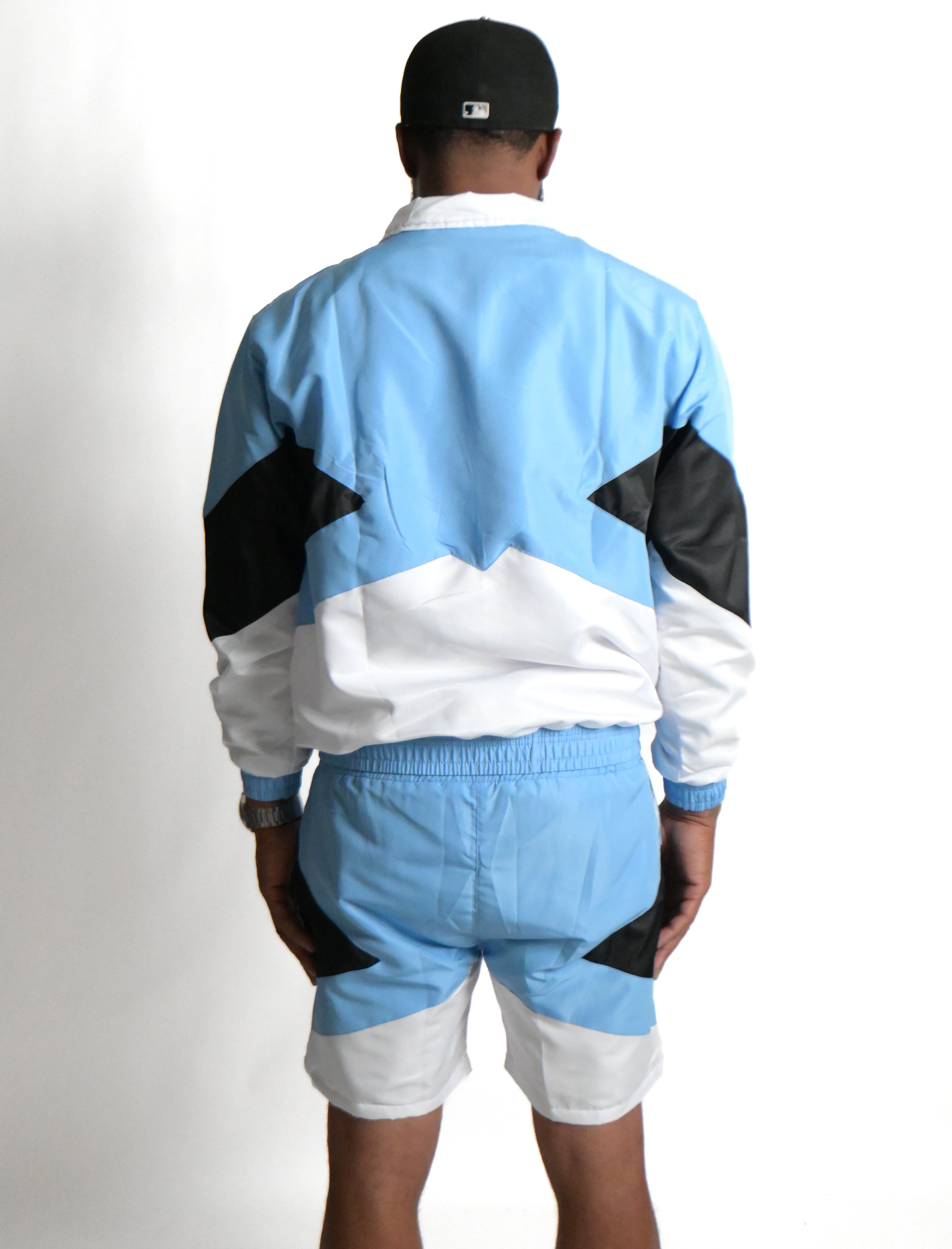 Panel Windbreaker Jacket - Sky\Black\White