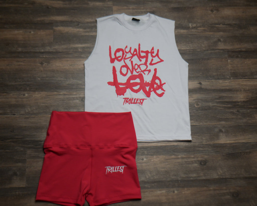 Loyalty Over Love Tee - White/Pink