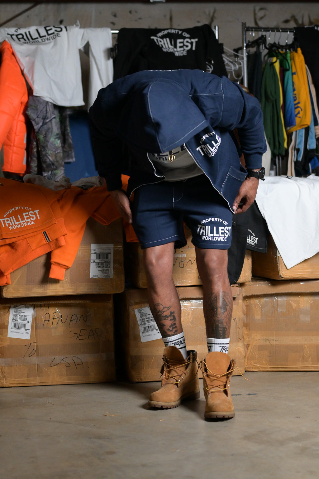 Property of Trillest Shorts - Navy\White