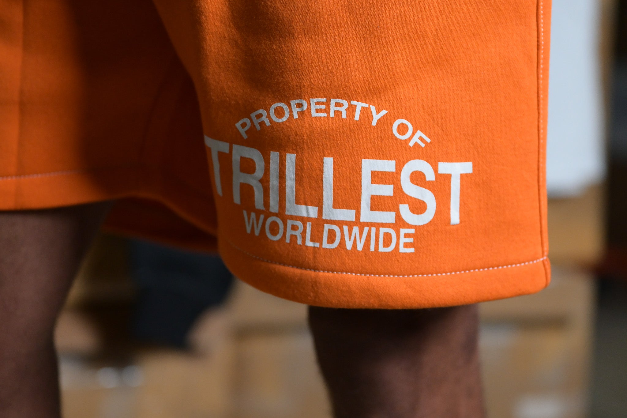 Property of Trillest Shorts - Orange\White