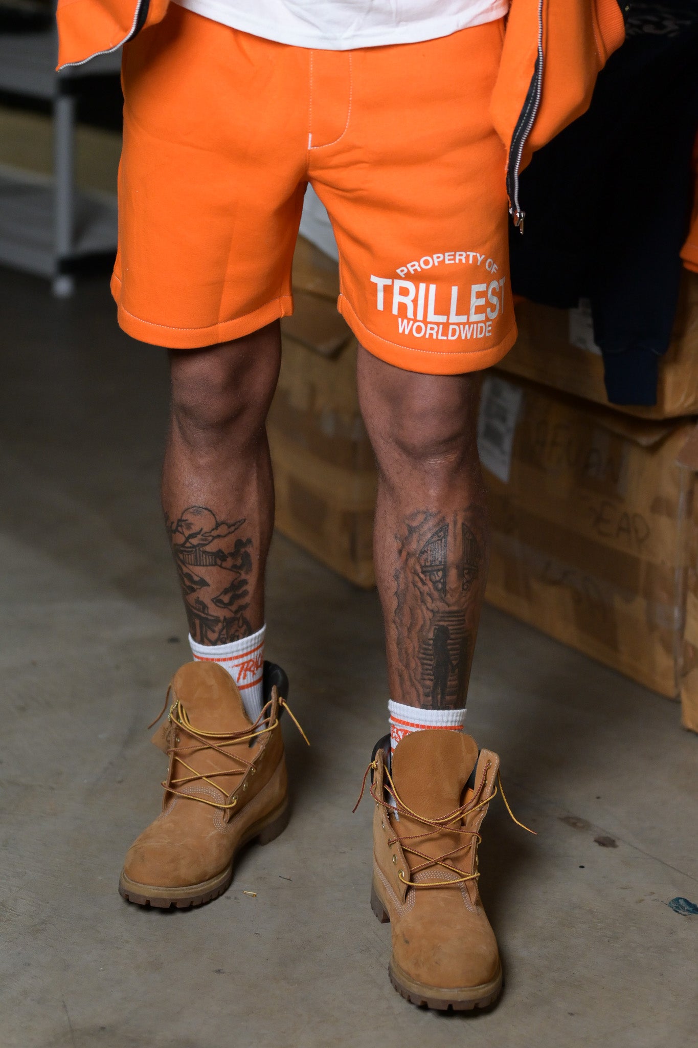 Property of Trillest Shorts - Orange\White
