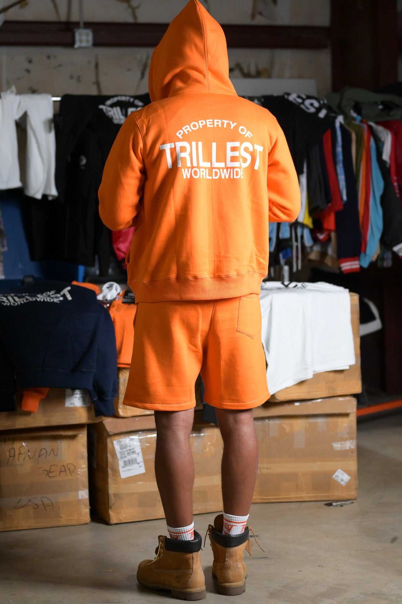 Property of Trillest Shorts - Orange\White