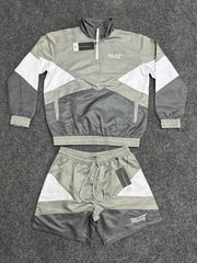 Trillest Panel Windbreaker Jacket - Gray\White
