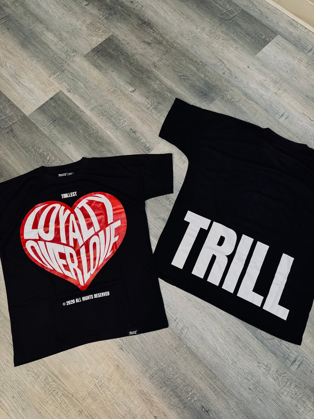 Loyalty Over Love Heart Tee - Black