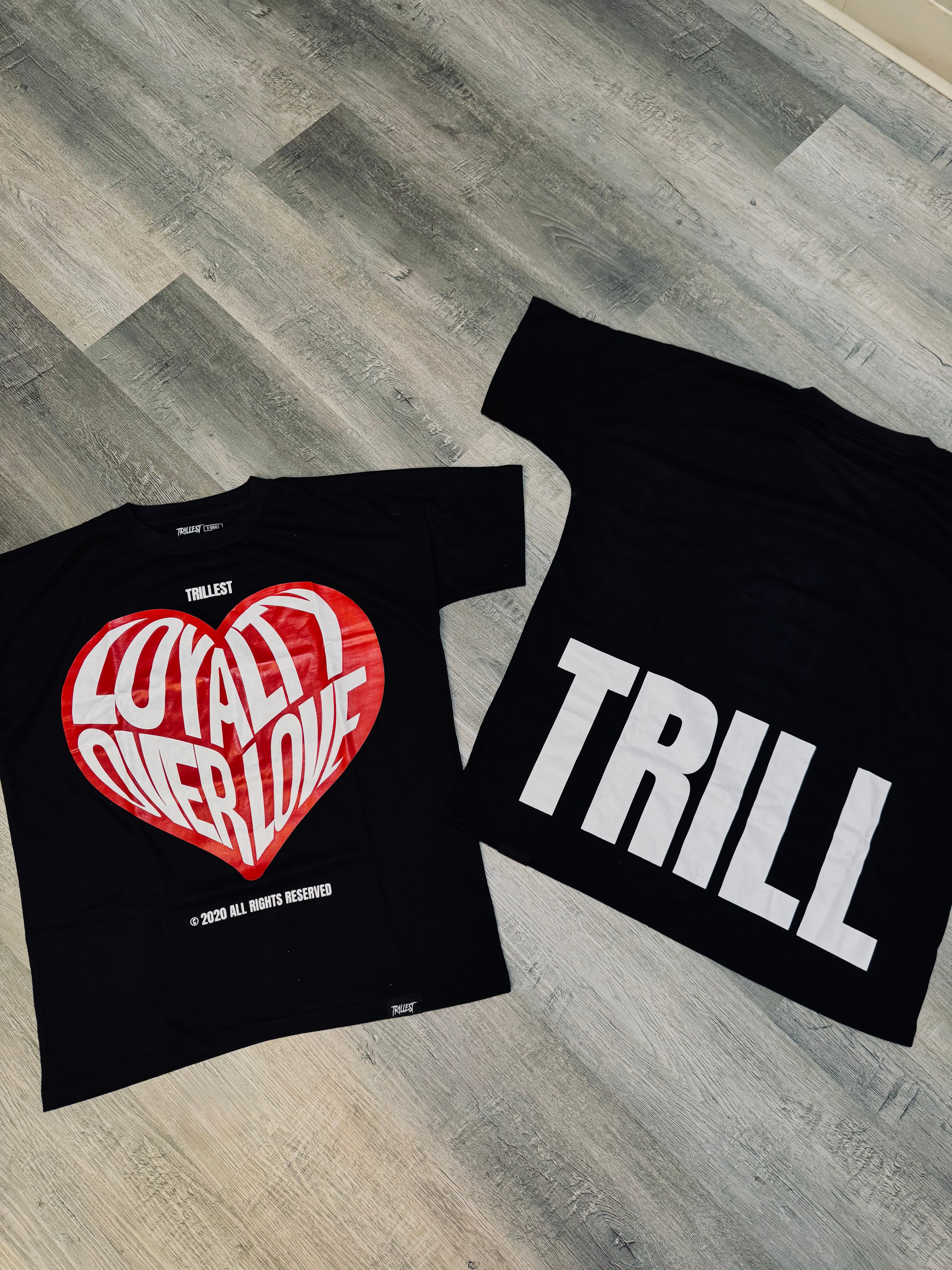 Loyalty Over Love Heart Tee - Black