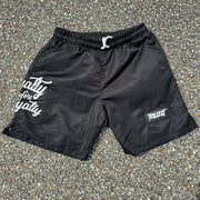 Trillest Nylon Rubber Patch Shorts - Black