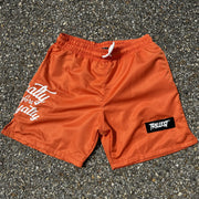 Trillest Nylon Rubber Patch Shorts - Orange