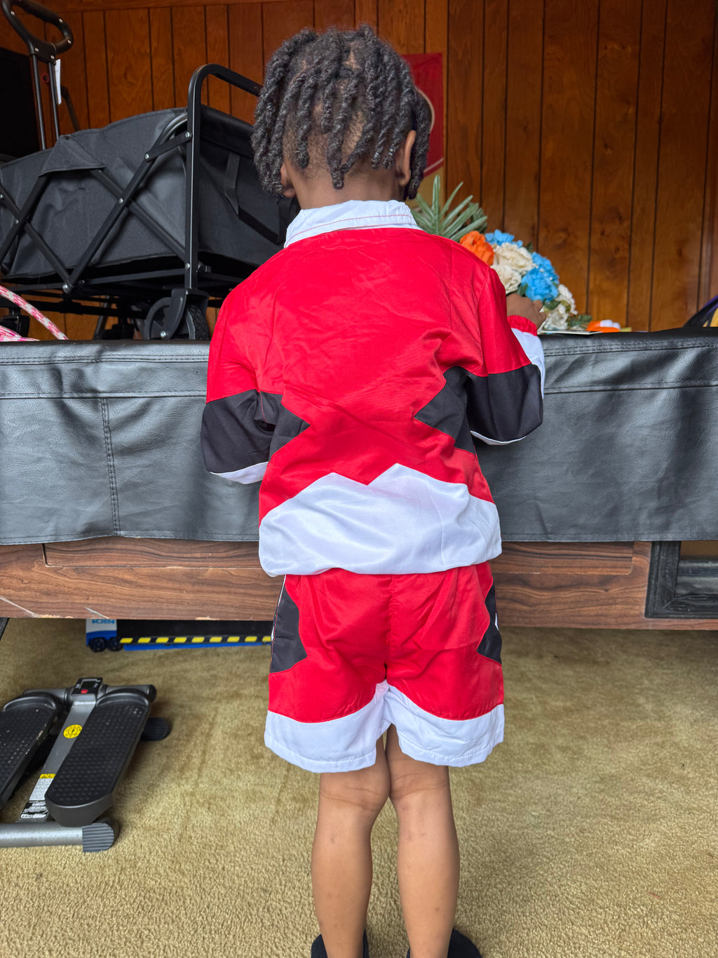 Trill Kids Panel Windbreaker Set - Red\Black\White
