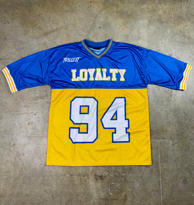 Trillest Football Jersey - Royal Blue/Yellow