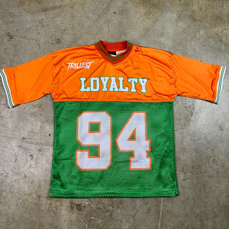 Trillest Football Jersey - Orange/Green