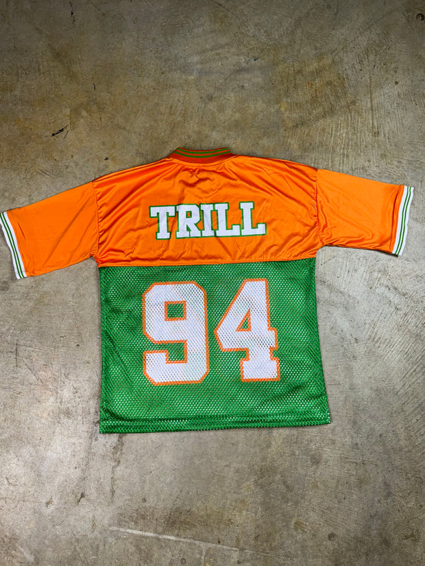 Trillest Football Jersey - Orange/Green