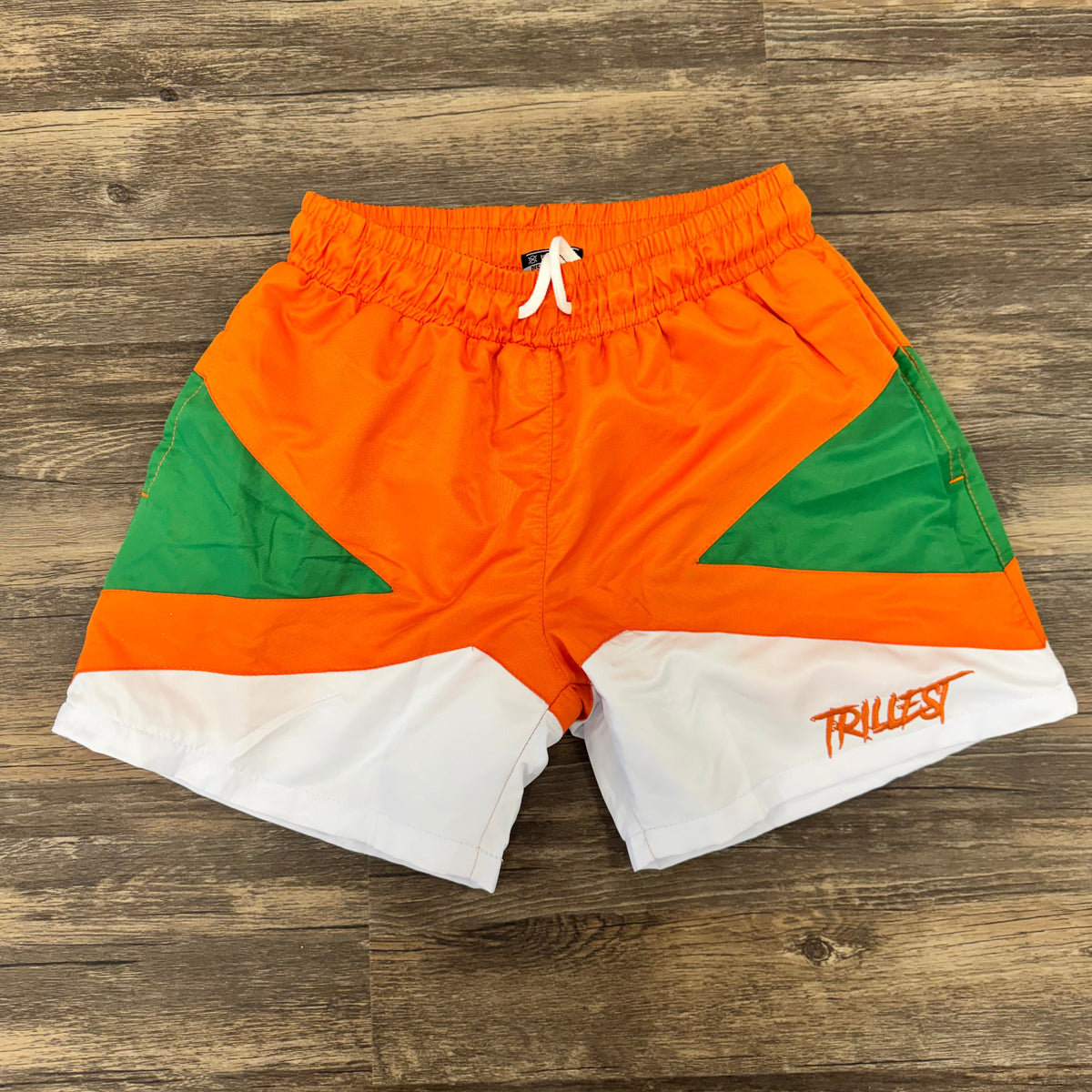 Panel Windbreaker Shorts - Green\Orange\White