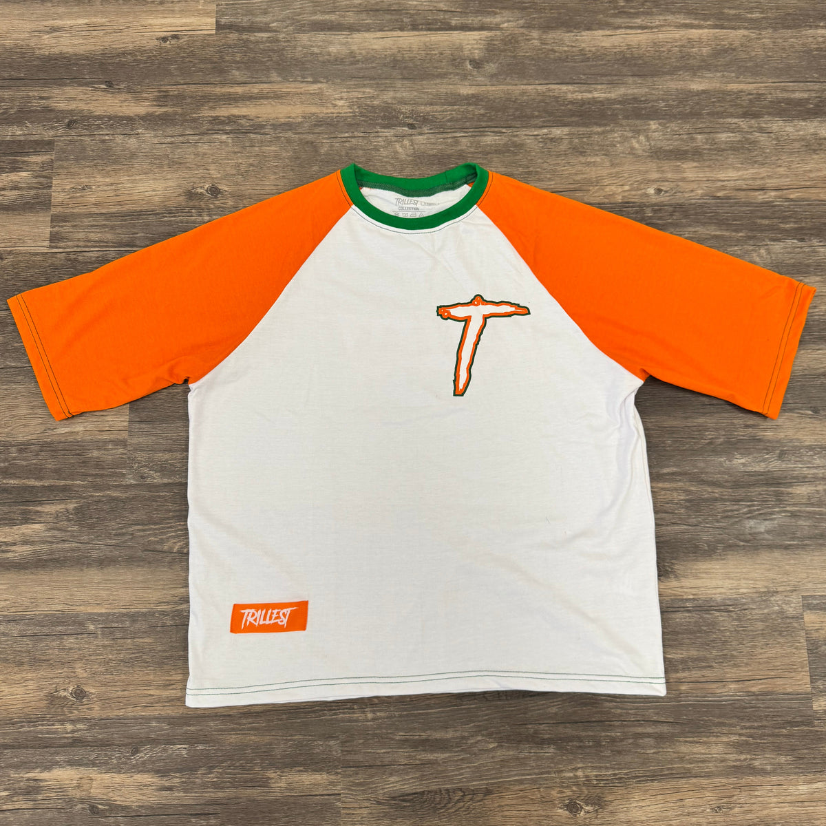 Kids Big T - Raglan Tee - White\Orange