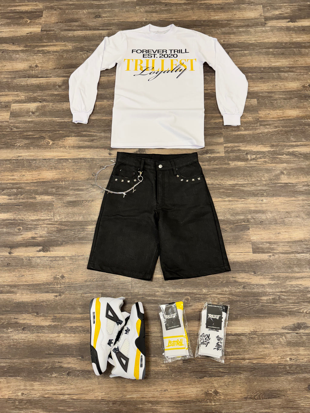 Trillest Loyalty Long Sleeve Tee - White\Yellow\Black