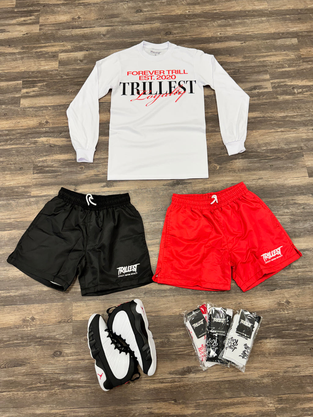 Trillest Loyalty Long Sleeve Tee - White\Red\Black