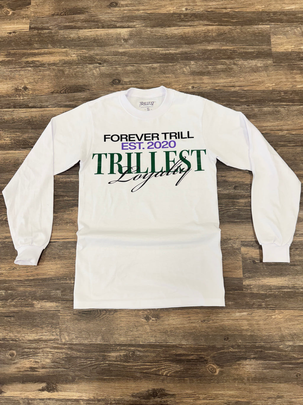 Trillest Loyalty Long Sleeve Tee - White\Purple\Green