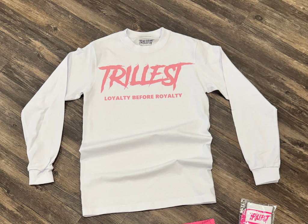 Trillest Loyalty Long Sleeve Tee - White\Pink