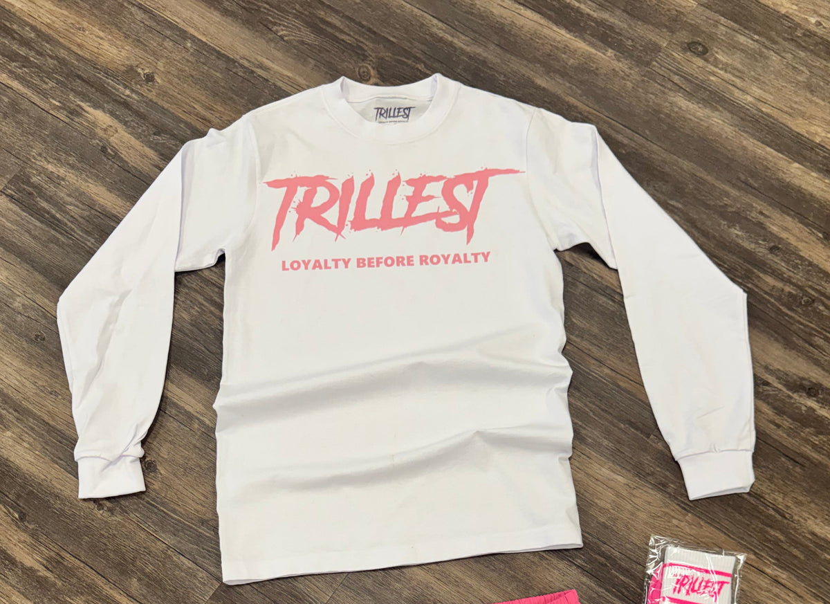 Trillest Loyalty Long Sleeve Tee - White\Pink