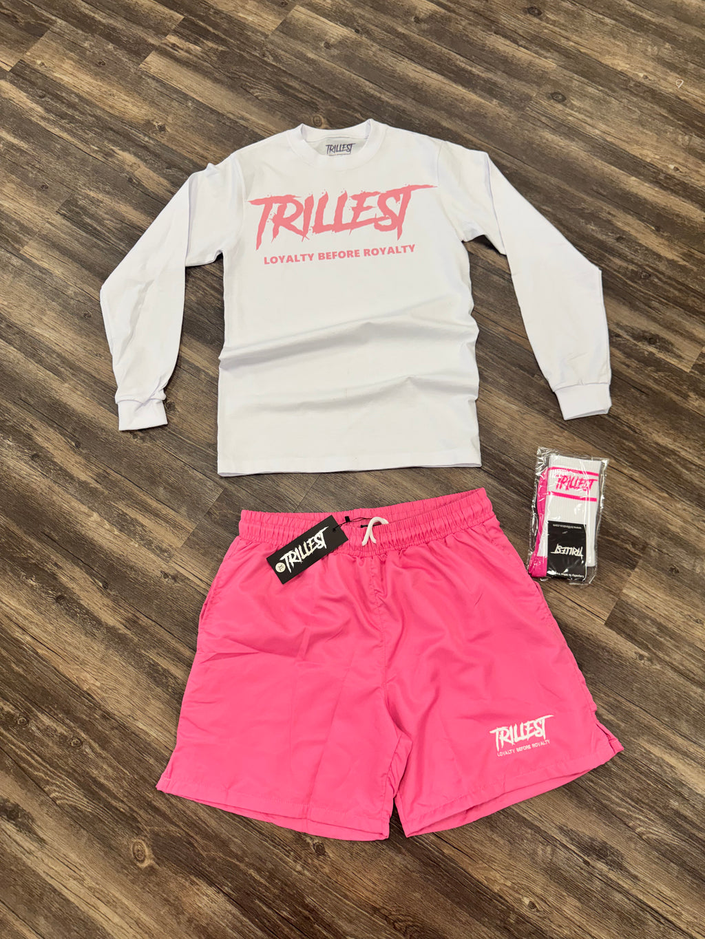 Trillest Loyalty Long Sleeve Tee - White\Pink