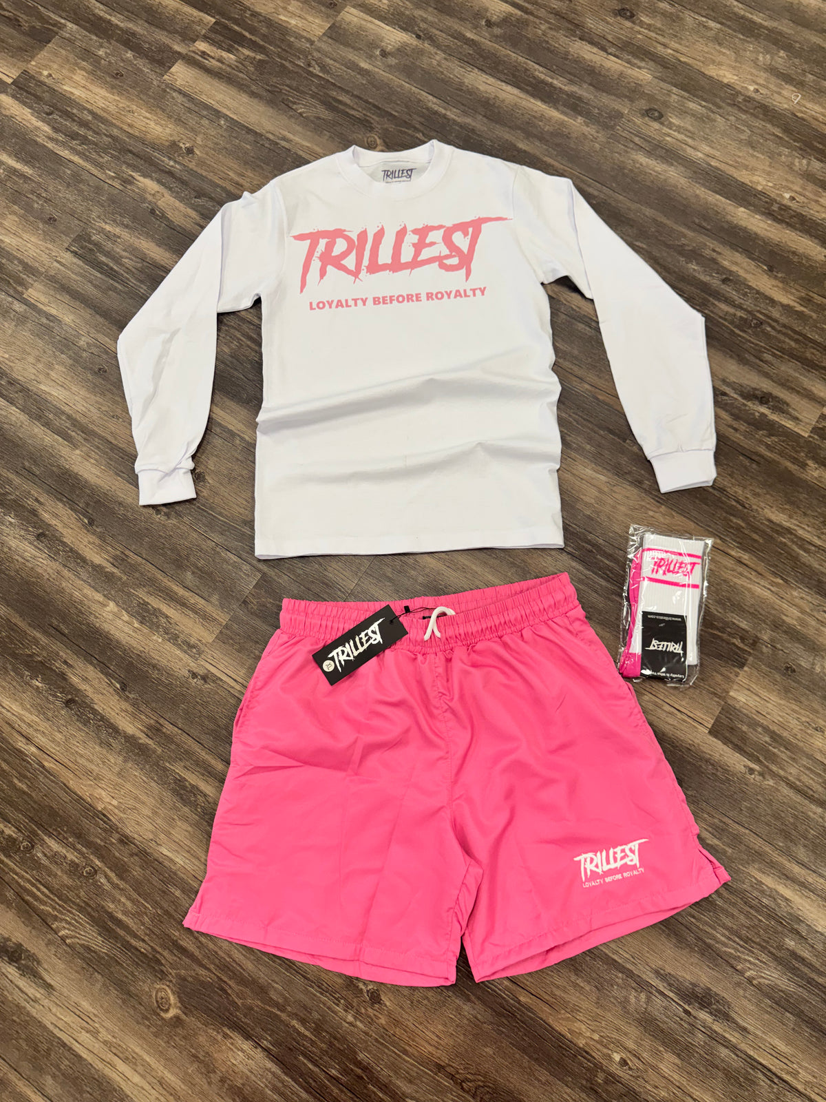 Trillest Loyalty Long Sleeve Tee - White\Pink