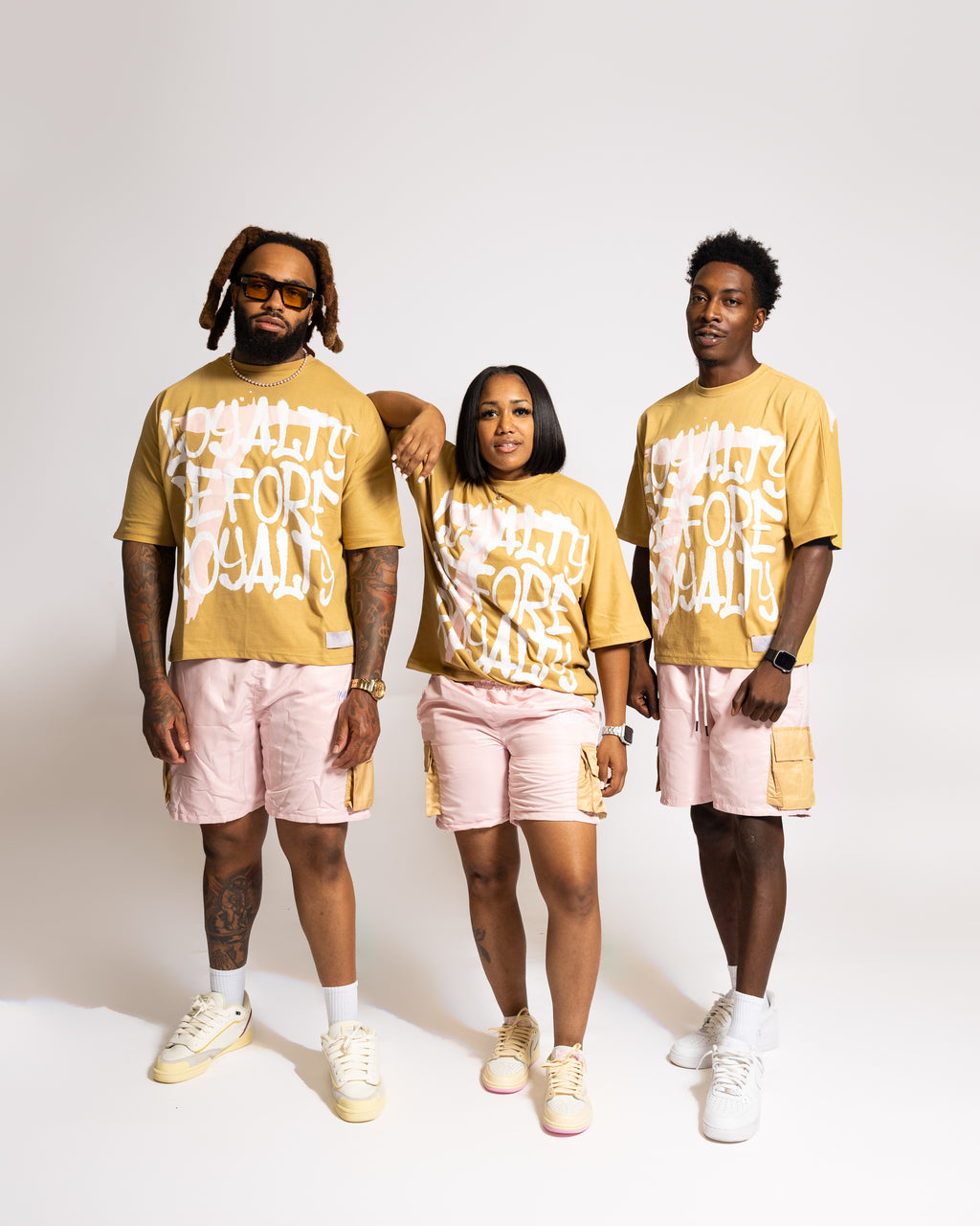 Cargo Windbreaker Shorts - Pink/Tan