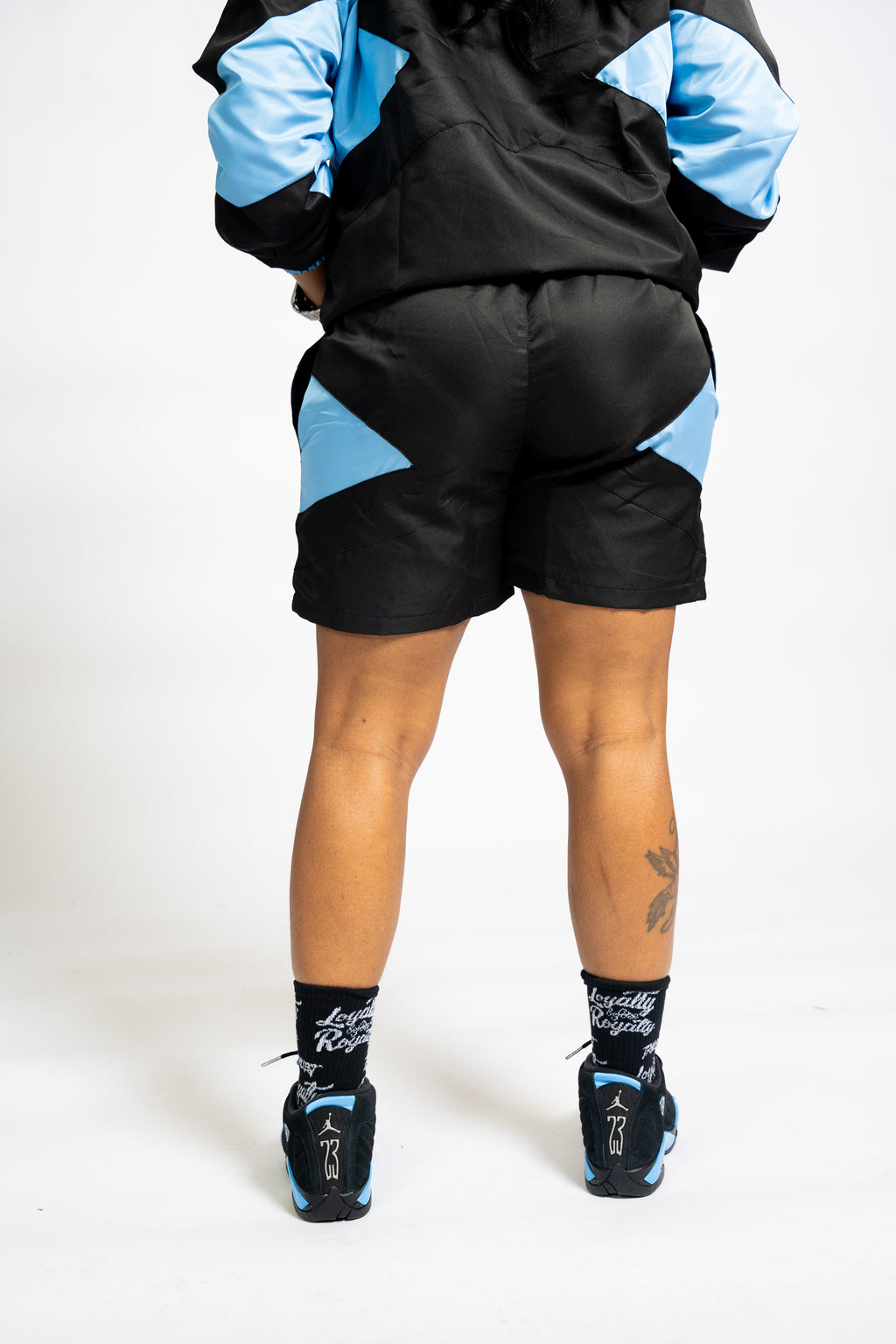 Panel Windbreaker Shorts - Black\UNC Blue
