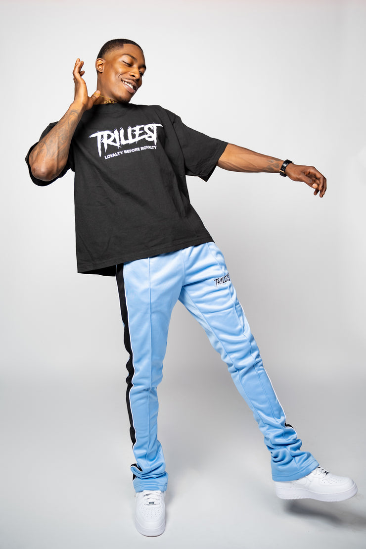 Trillest Stacked Track Pants - UNC Blue/Black