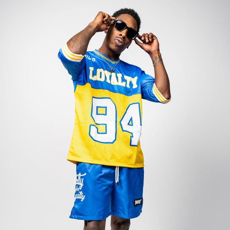 Trillest Football Jersey - Royal Blue/Yellow