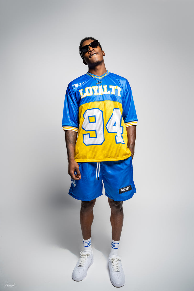 Trillest Football Jersey - Royal Blue/Yellow