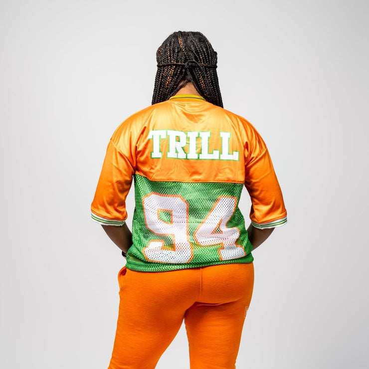 Trillest Football Jersey - Orange/Green