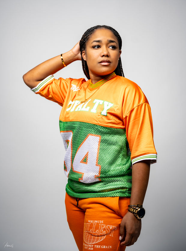 Trillest Football Jersey - Orange/Green