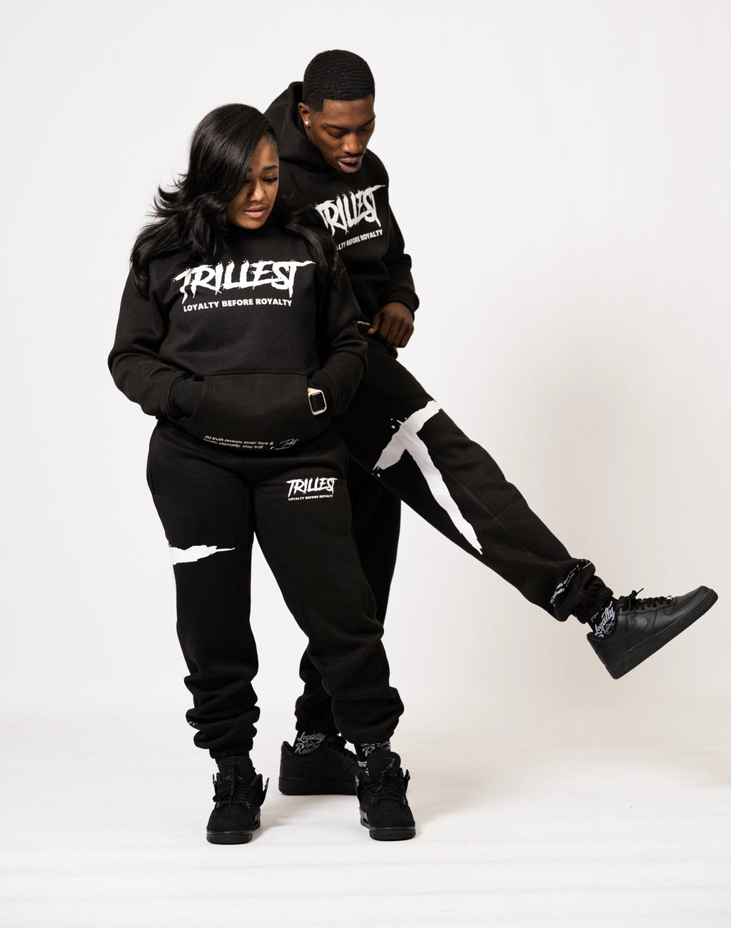 Big T Definition Panel Hoodie - Black/White