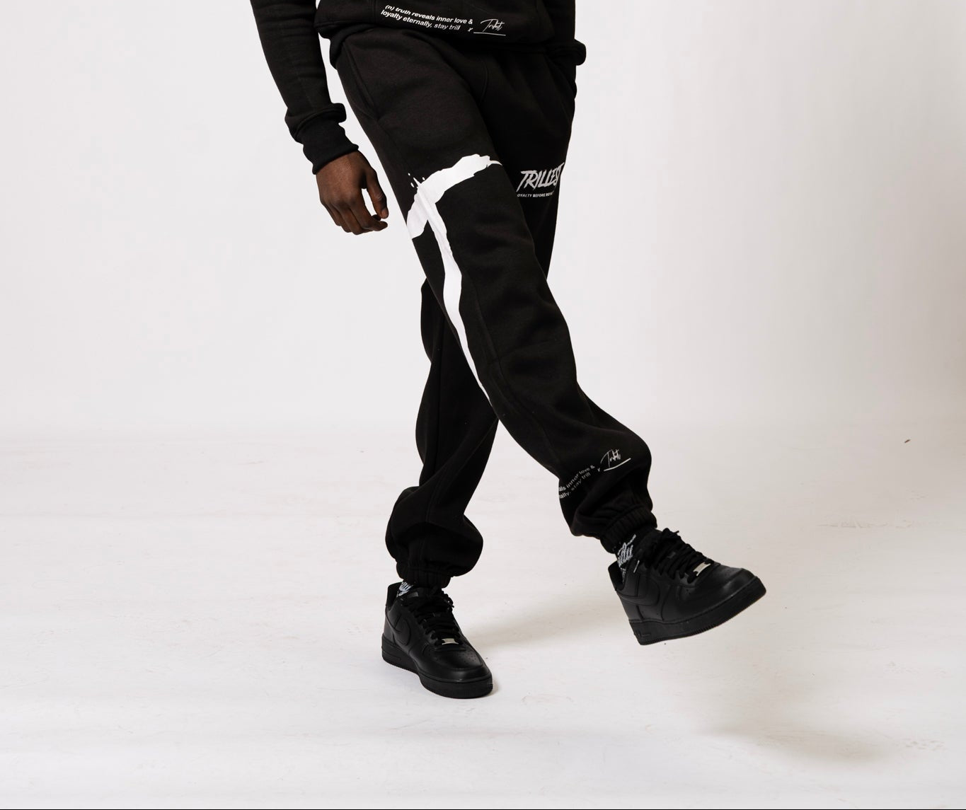 Big T Definition Panel Joggers - Black/White