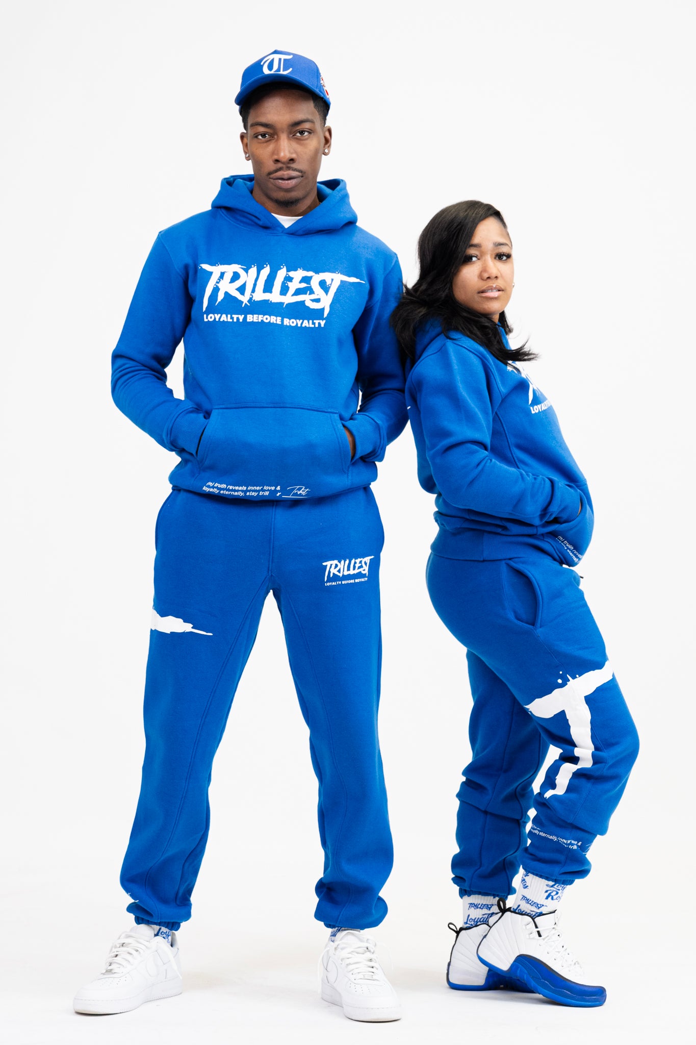 Big T Definition Panel Joggers - Royal Blue/White