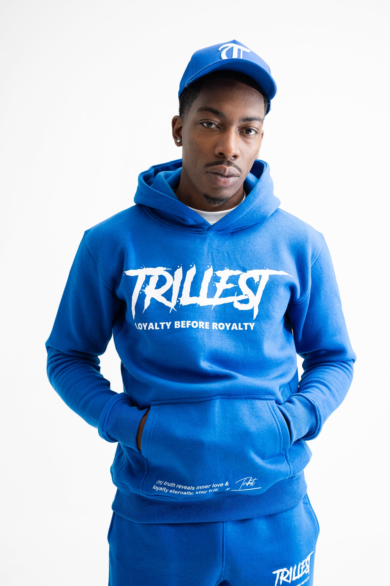 Big T Definition Panel Hoodie - Royal Blue/White