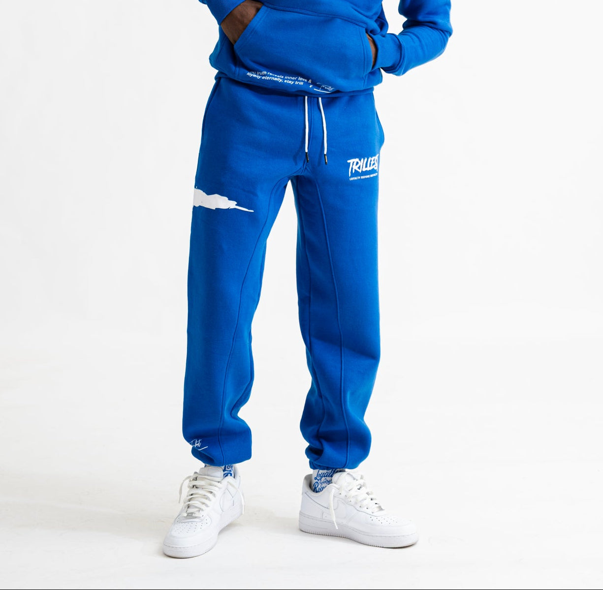 Big T Definition Panel Joggers - Royal Blue/White