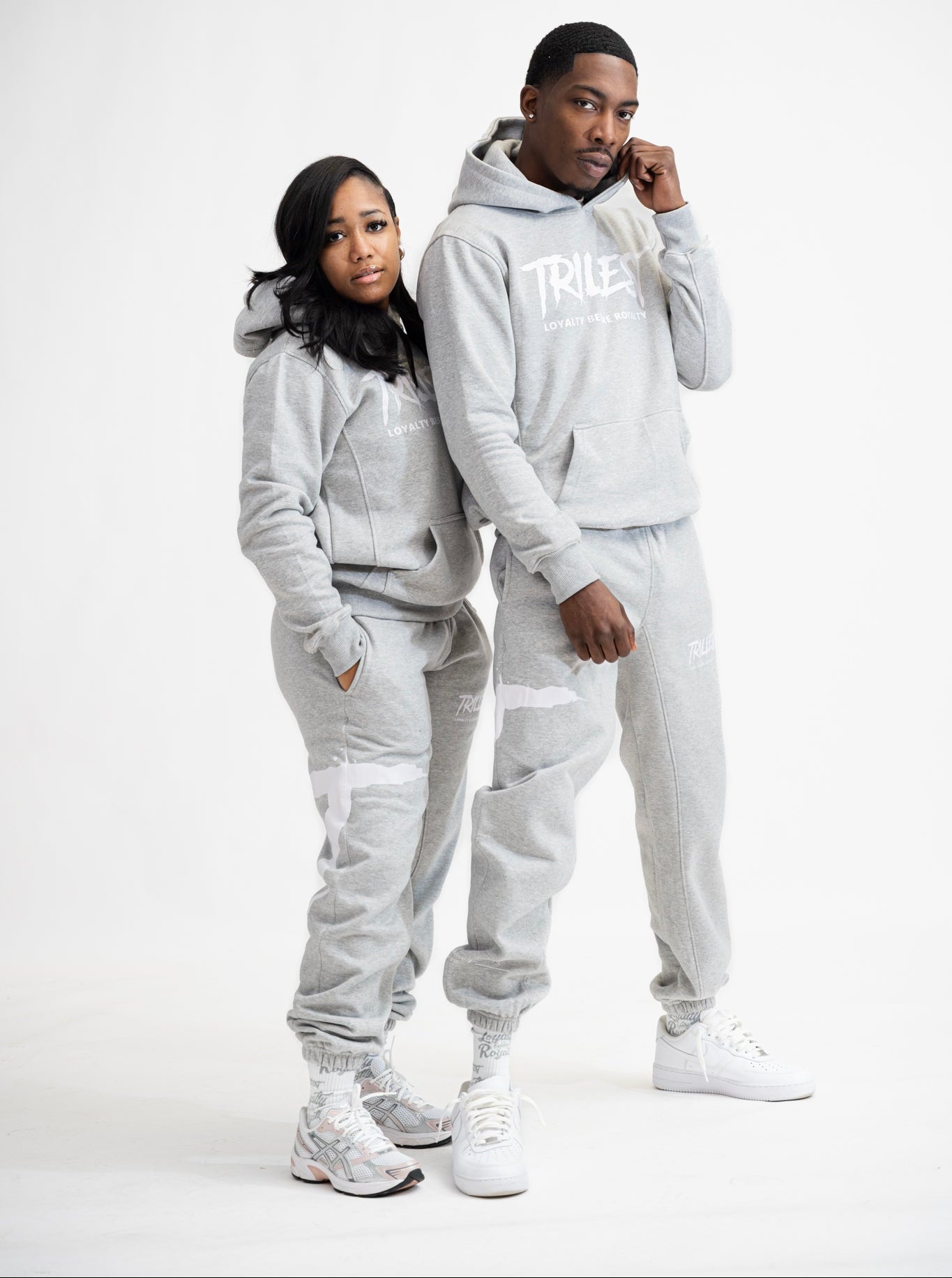 Big T Definition Panel Hoodie - Gray/White